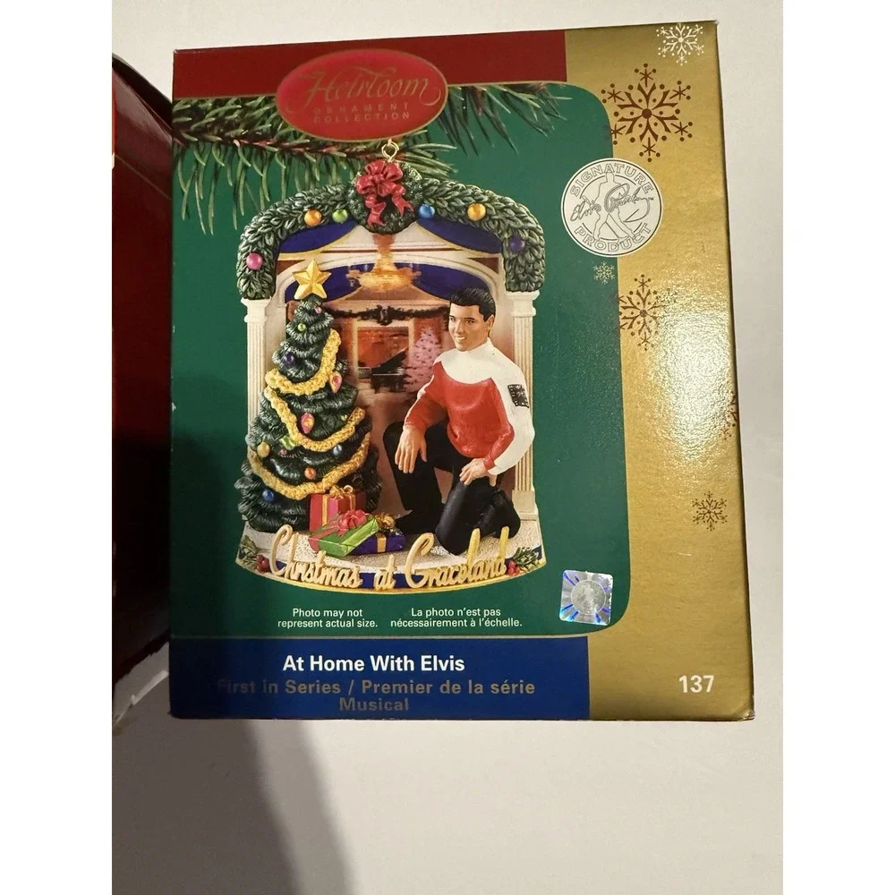 Elvis Presley Heirloom Collection Musical Christmas Ornaments Lot of 2